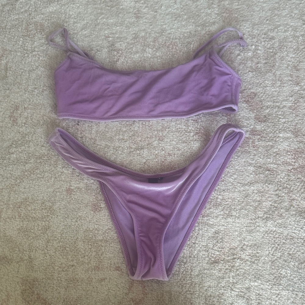 Triangl Purple Mica Velvet Bikini Set